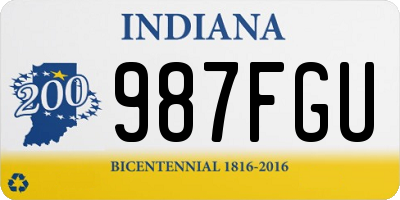 IN license plate 987FGU