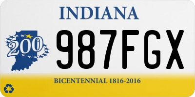 IN license plate 987FGX