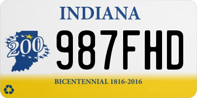 IN license plate 987FHD
