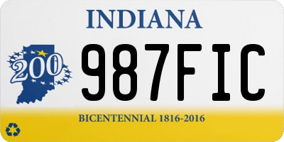 IN license plate 987FIC