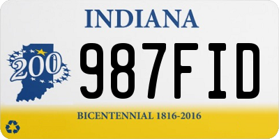 IN license plate 987FID