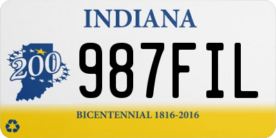 IN license plate 987FIL