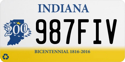 IN license plate 987FIV