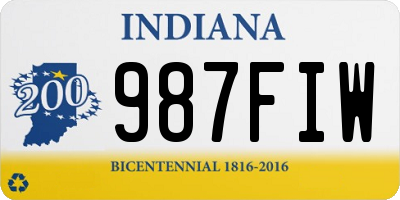 IN license plate 987FIW