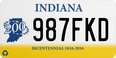 IN license plate 987FKD