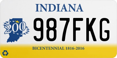 IN license plate 987FKG