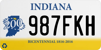 IN license plate 987FKH