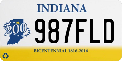 IN license plate 987FLD