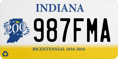 IN license plate 987FMA