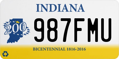 IN license plate 987FMU