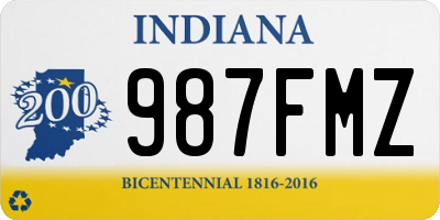 IN license plate 987FMZ