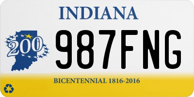 IN license plate 987FNG