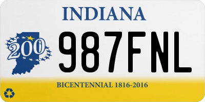 IN license plate 987FNL