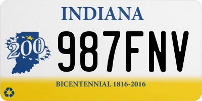 IN license plate 987FNV