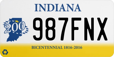 IN license plate 987FNX