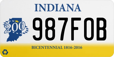 IN license plate 987FOB