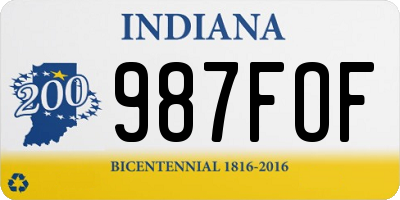 IN license plate 987FOF