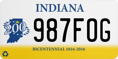 IN license plate 987FOG