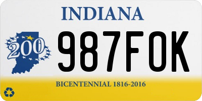 IN license plate 987FOK