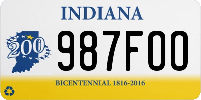 IN license plate 987FOO