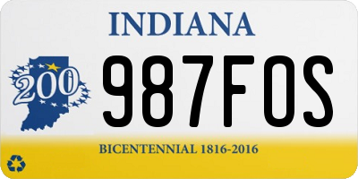 IN license plate 987FOS