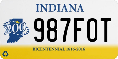 IN license plate 987FOT