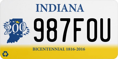 IN license plate 987FOU