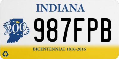 IN license plate 987FPB