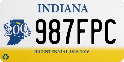 IN license plate 987FPC