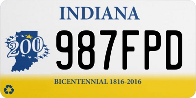 IN license plate 987FPD