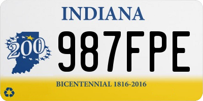 IN license plate 987FPE