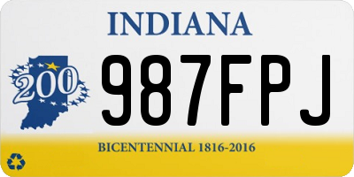 IN license plate 987FPJ