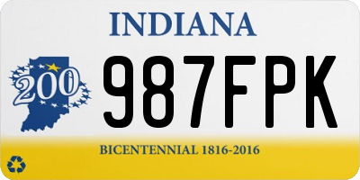 IN license plate 987FPK