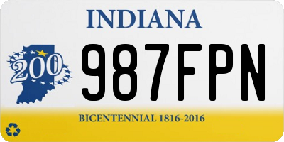 IN license plate 987FPN