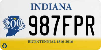 IN license plate 987FPR