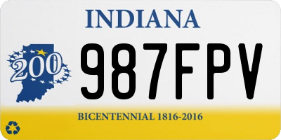 IN license plate 987FPV