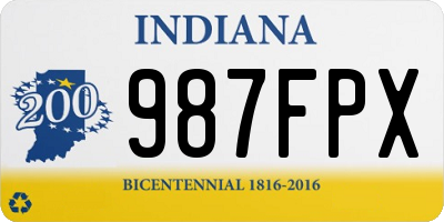 IN license plate 987FPX