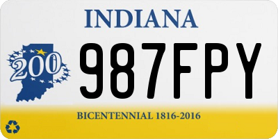 IN license plate 987FPY