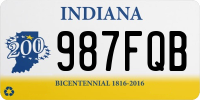 IN license plate 987FQB