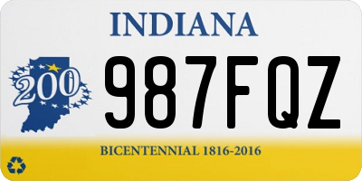 IN license plate 987FQZ