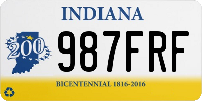IN license plate 987FRF