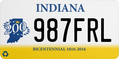 IN license plate 987FRL