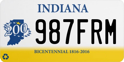 IN license plate 987FRM