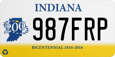 IN license plate 987FRP