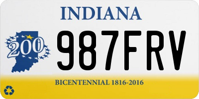 IN license plate 987FRV