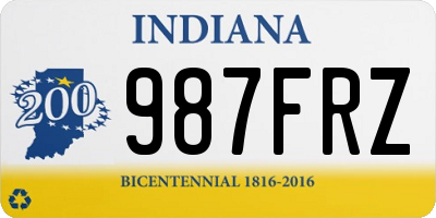 IN license plate 987FRZ