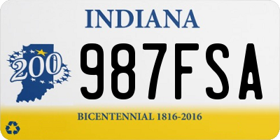 IN license plate 987FSA