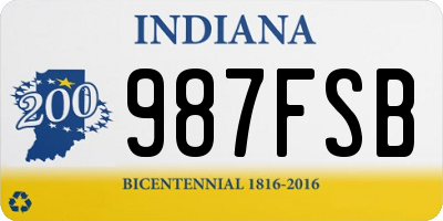 IN license plate 987FSB