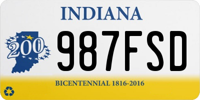 IN license plate 987FSD