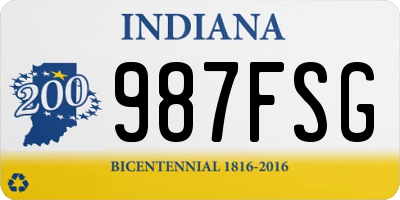 IN license plate 987FSG